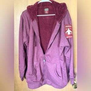 NEW-Women’s Sherpa-Lined Zip Front Hooded Sweartshirt